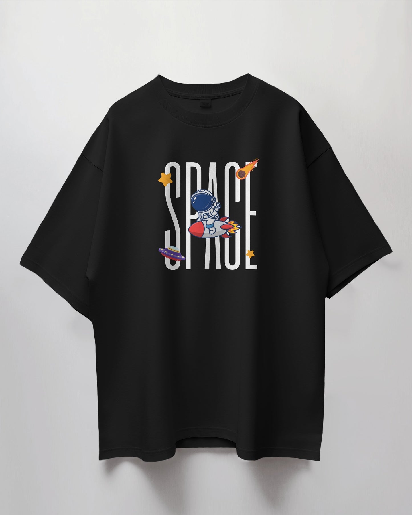 Oversized Unisex T-Shirt with Space Rider Print