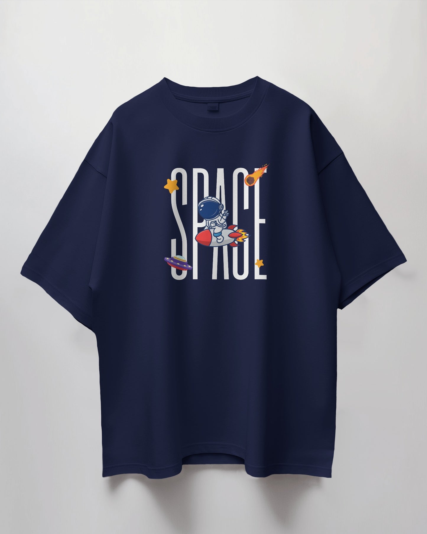 Oversized Unisex T-Shirt with Space Rider Print