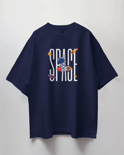 Oversized Unisex T-Shirt with Space Rider Print