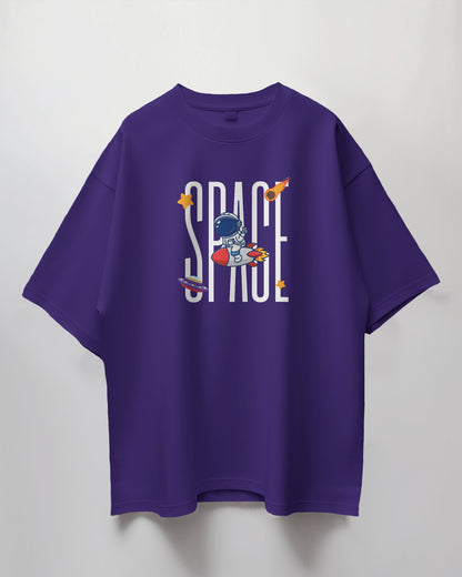 Oversized Unisex T-Shirt with Space Rider Print