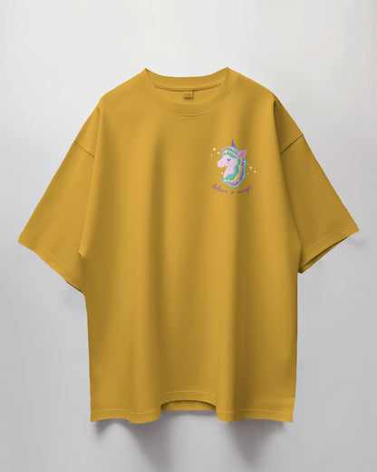 Oversized Unisex T-Shirt with Unicorn Vibes Print