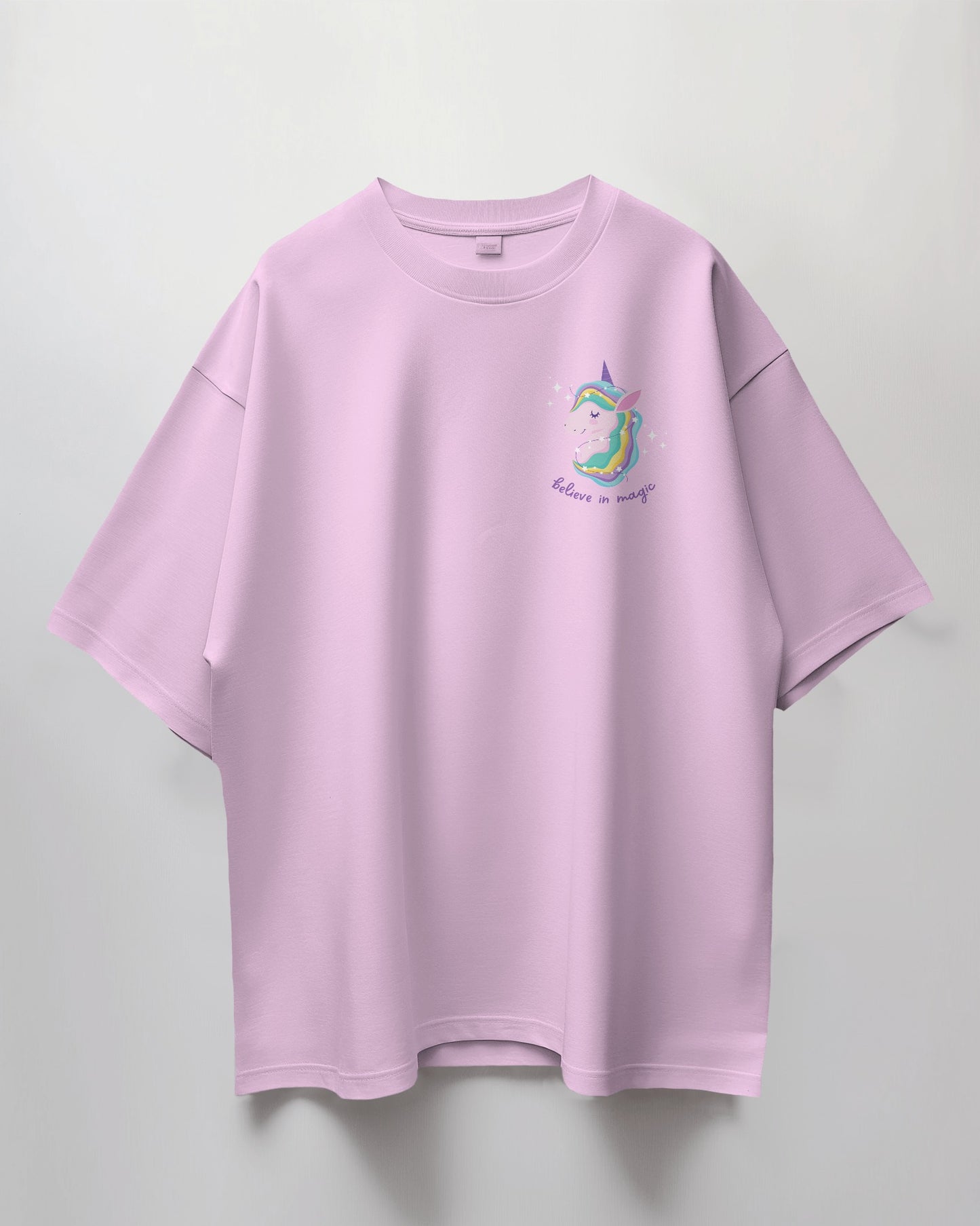 Oversized Unisex T-Shirt with Unicorn Vibes Print