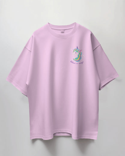 Oversized Unisex T-Shirt with Unicorn Vibes Print