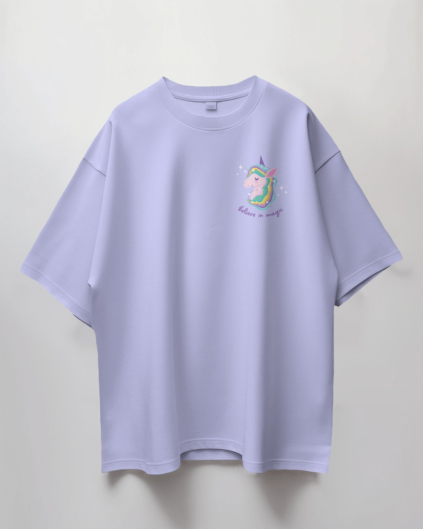 Oversized Unisex T-Shirt with Unicorn Vibes Print