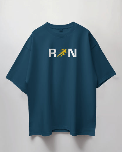 Oversized Unisex T-Shirt with Run Fast, Live Free Print