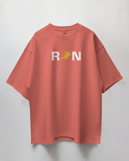 Oversized Unisex T-Shirt with Run Fast, Live Free Print