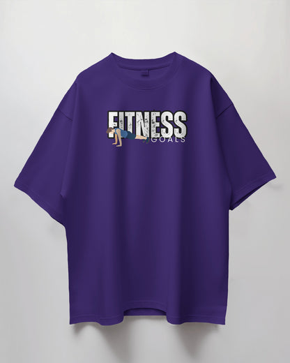 Oversized Unisex T-Shirt with Fitness Goals Print