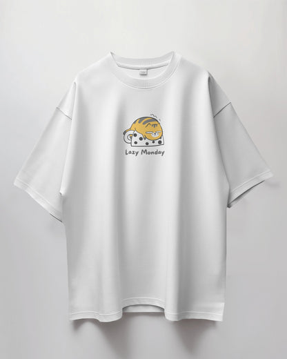Oversized Unisex T-Shirt with Monday Mood Print