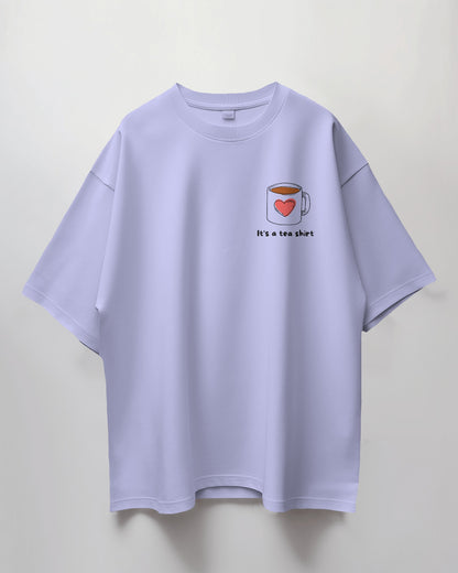 Oversized Unisex T-Shirt with Heart-Tea Print