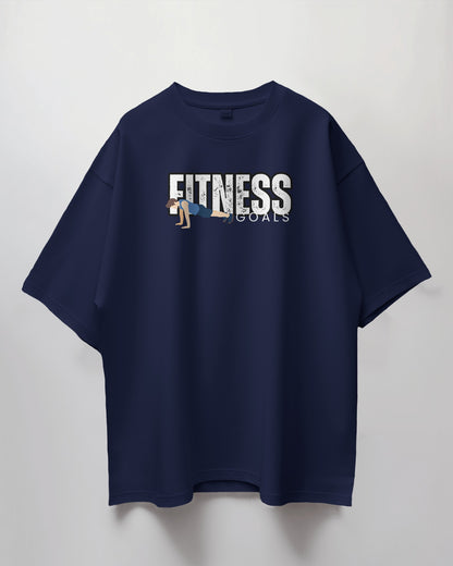 Oversized Unisex T-Shirt with Fitness Goals Print