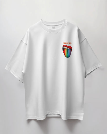 Oversized Unisex T-Shirt with Love Is Love Print
