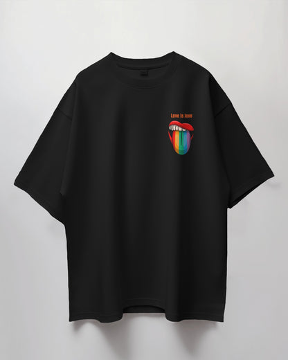 Oversized Unisex T-Shirt with Love Is Love Print
