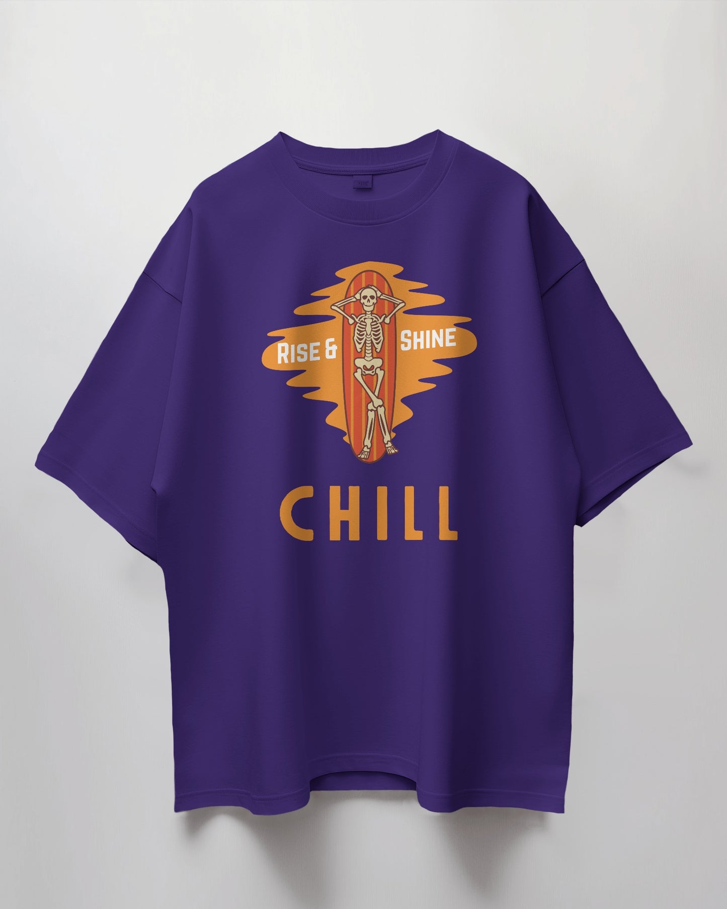 Oversized Unisex T-Shirt with Rise & Shine Skeleton Print