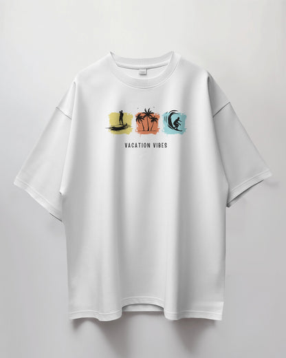 Oversized Unisex T-Shirt with Vacation Vibes Print