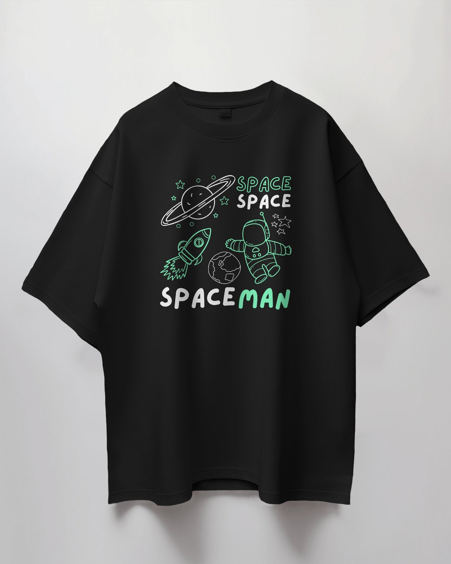 Oversized Unisex T-Shirt with Cosmic Spaceman Print