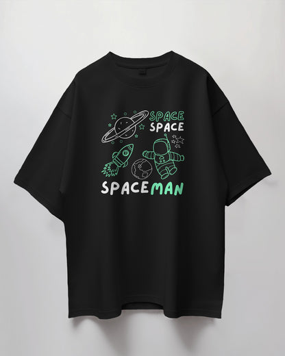 Oversized Unisex T-Shirt with Cosmic Spaceman Print