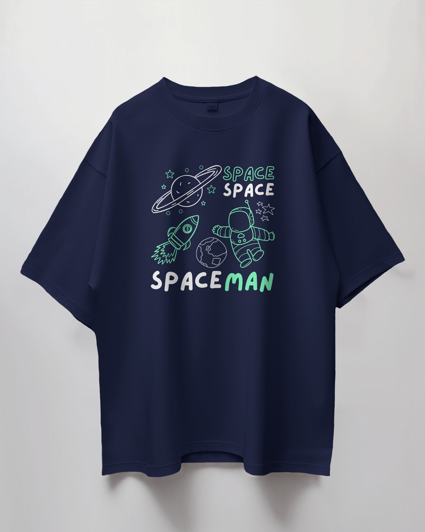 Oversized Unisex T-Shirt with Cosmic Spaceman Print
