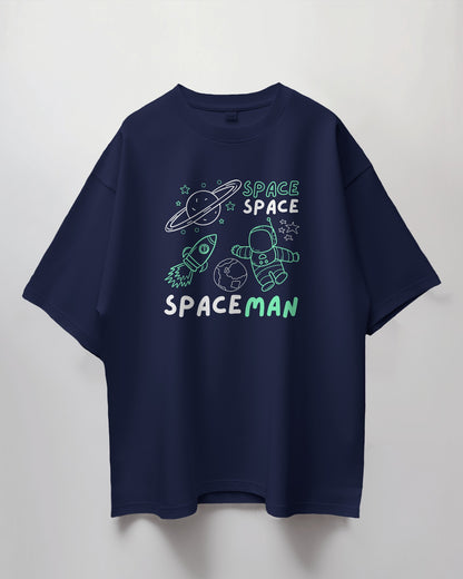Oversized Unisex T-Shirt with Cosmic Spaceman Print