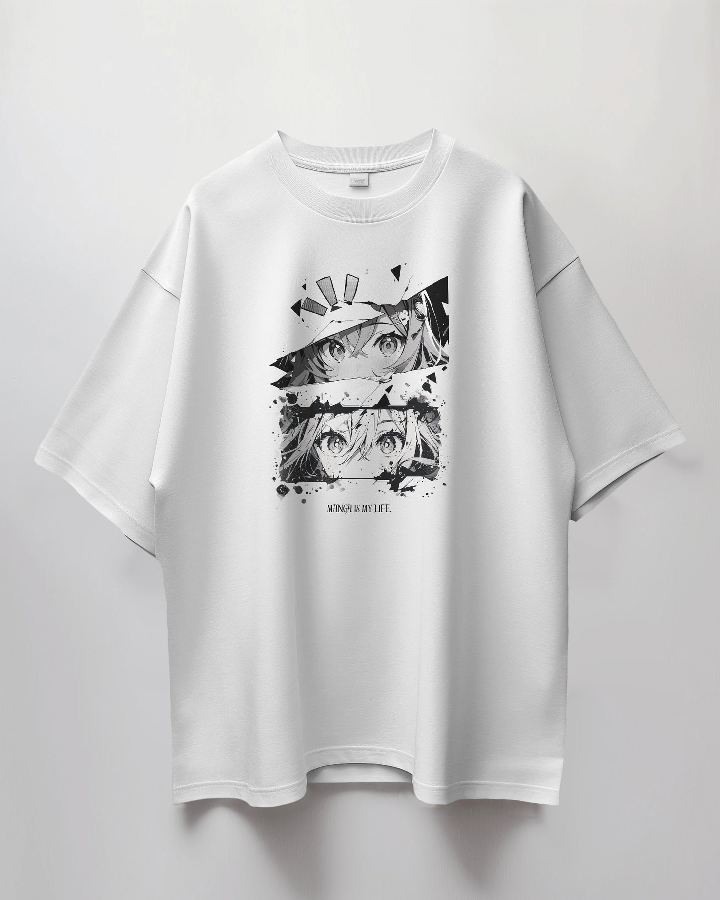 Oversized Unisex T-Shirt with Manga Eyes Print