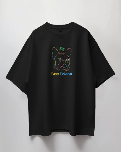 Oversized Unisex T-Shirt with Colorful Companion Print
