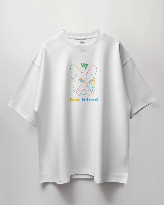 Oversized Unisex T-Shirt with Colorful Companion Print