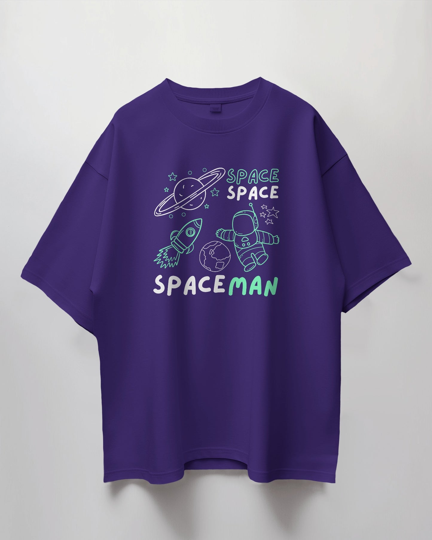 Oversized Unisex T-Shirt with Cosmic Spaceman Print