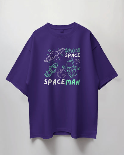 Oversized Unisex T-Shirt with Cosmic Spaceman Print