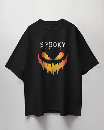 Oversized Unisex T-Shirt with Spooky Vibes Print