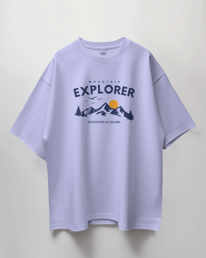 Oversized Unisex T-Shirt with Mountain Explorer Print