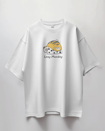 Oversized Unisex T-Shirt with Monday Mood Print