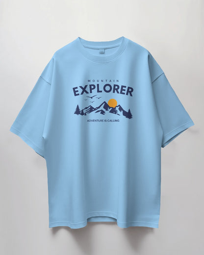 Oversized Unisex T-Shirt with Mountain Explorer Print