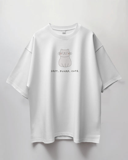 Oversized Unisex T-Shirt with Plumpy Paws Print