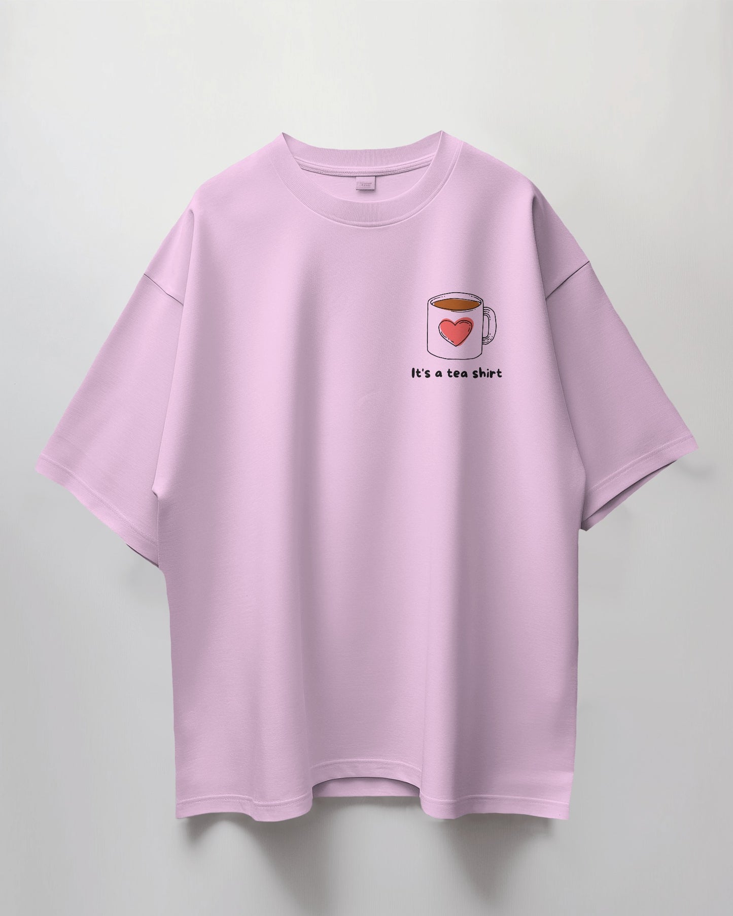 Oversized Unisex T-Shirt with Heart-Tea Print