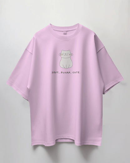 Oversized Unisex T-Shirt with Plumpy Paws Print