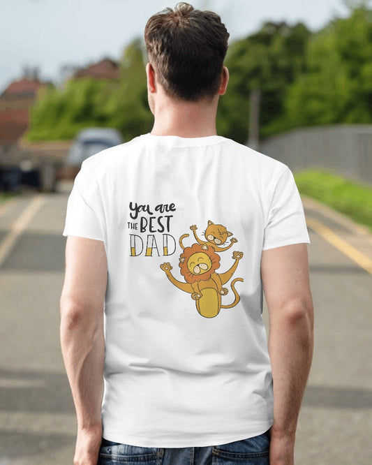 Round Neck Half Sleeves T-Shirt with 'You're the Best Dad' Print